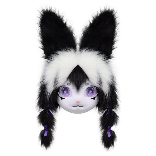 Plush Animal Head Mask Fursuit Headgear Furry Cosplay Masquerade Costume Accessories