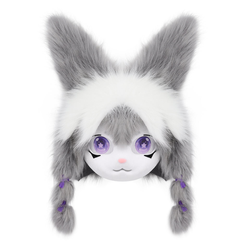 Plush Animal Head Mask Fursuit Headgear Furry Cosplay Masquerade Costume Accessories